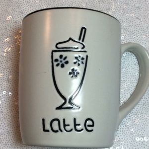 Black and white engraved Latte mug